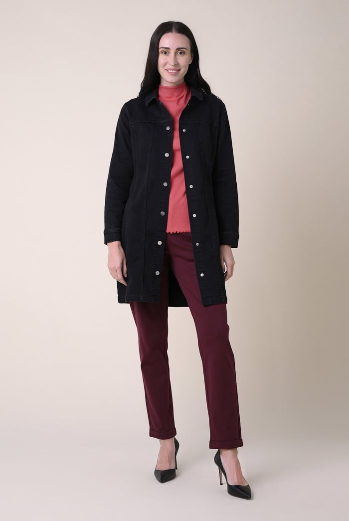 Womens Black Slim Longline Jacket