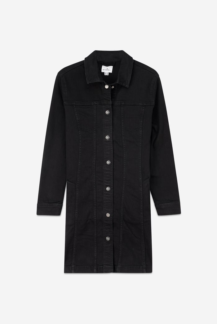 Womens Black Slim Longline Jacket