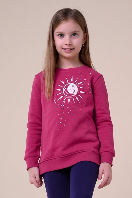 Red Sun With Star Print Sweatshirt  (2yrs-9yrs)