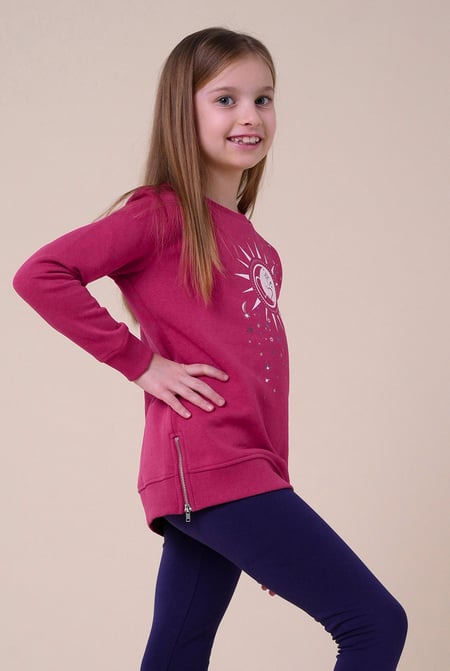 Red Sun With Star Print Sweatshirt  (2yrs-9yrs)