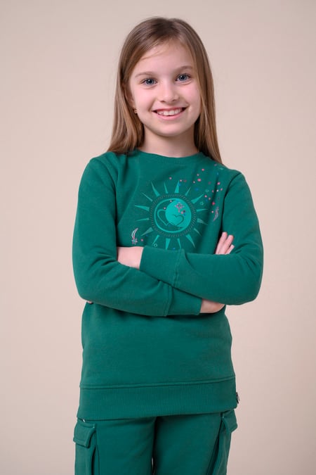 Red Sun With Star Print Sweatshirt  (2yrs-9yrs)