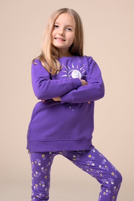 Red Sun With Star Print Sweatshirt  (2yrs-9yrs)