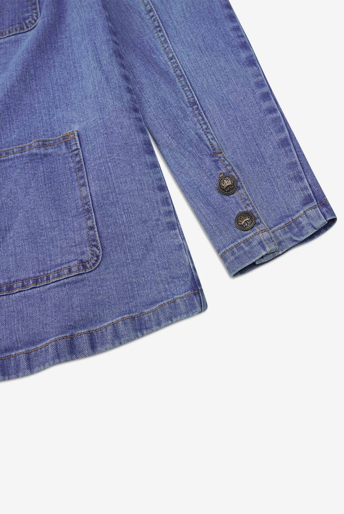 Womens Indigo Blue Casual Denim Jacket