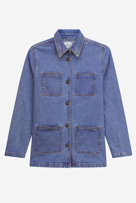 Womens Blue Indigo Blue Casual Denim Jacket