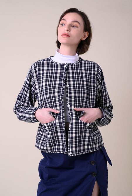 Womens Cropped Button Up Jacket