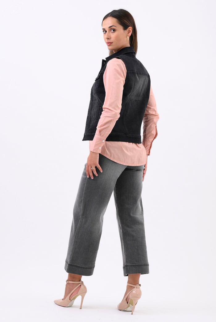 Womens Black Classic Denim Jacket