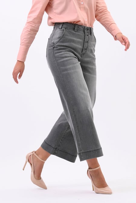 Womens Grey Wide Leg Culottes