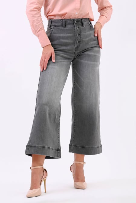 Womens Grey Wide Leg Culottes