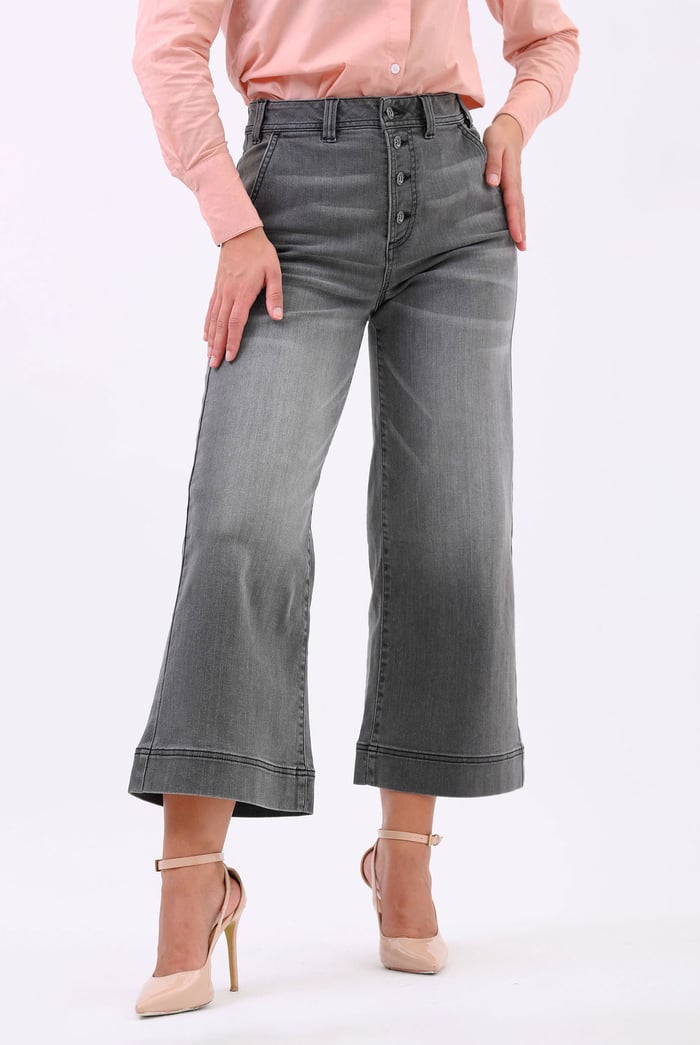 Womens Wide Leg Grey Culottes