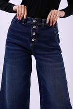 Womens High Waist Denim Culottes