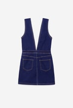 Womens Plunge V-Neck Denim Mini Dress