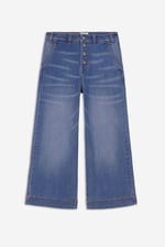 Womens High Waist Denim Culottes