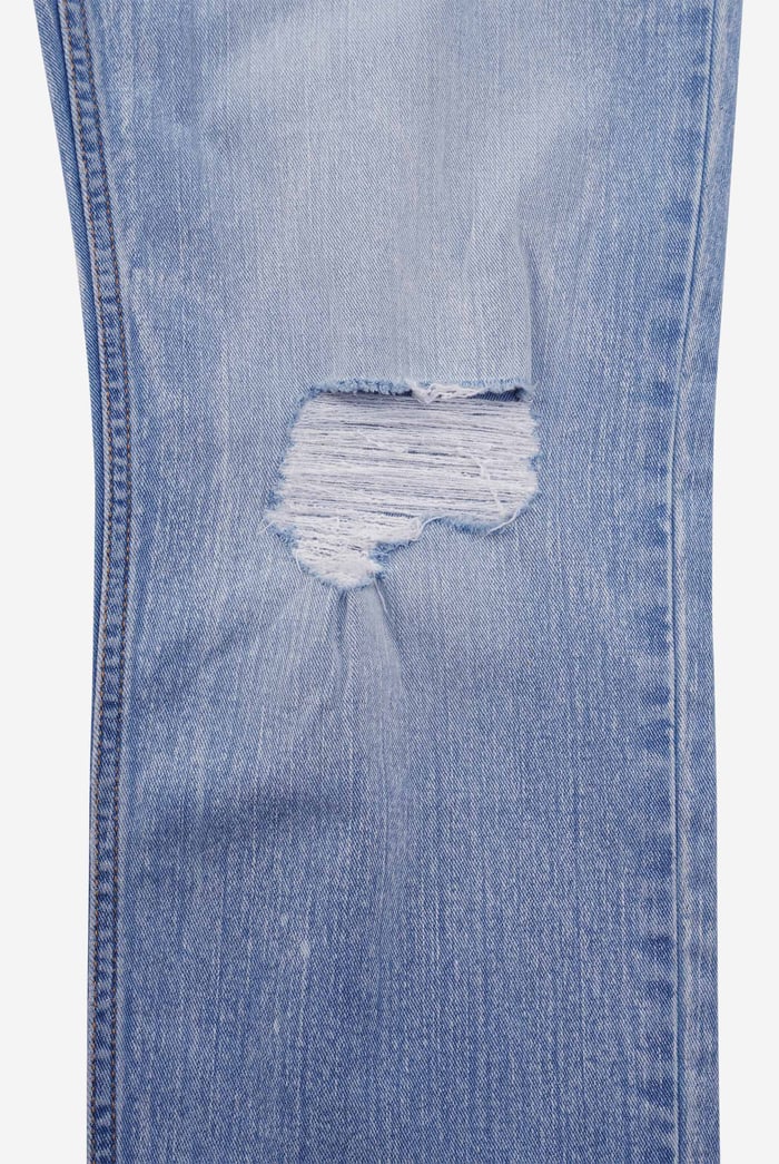 Womens Straight Fit Ripped Jeans
