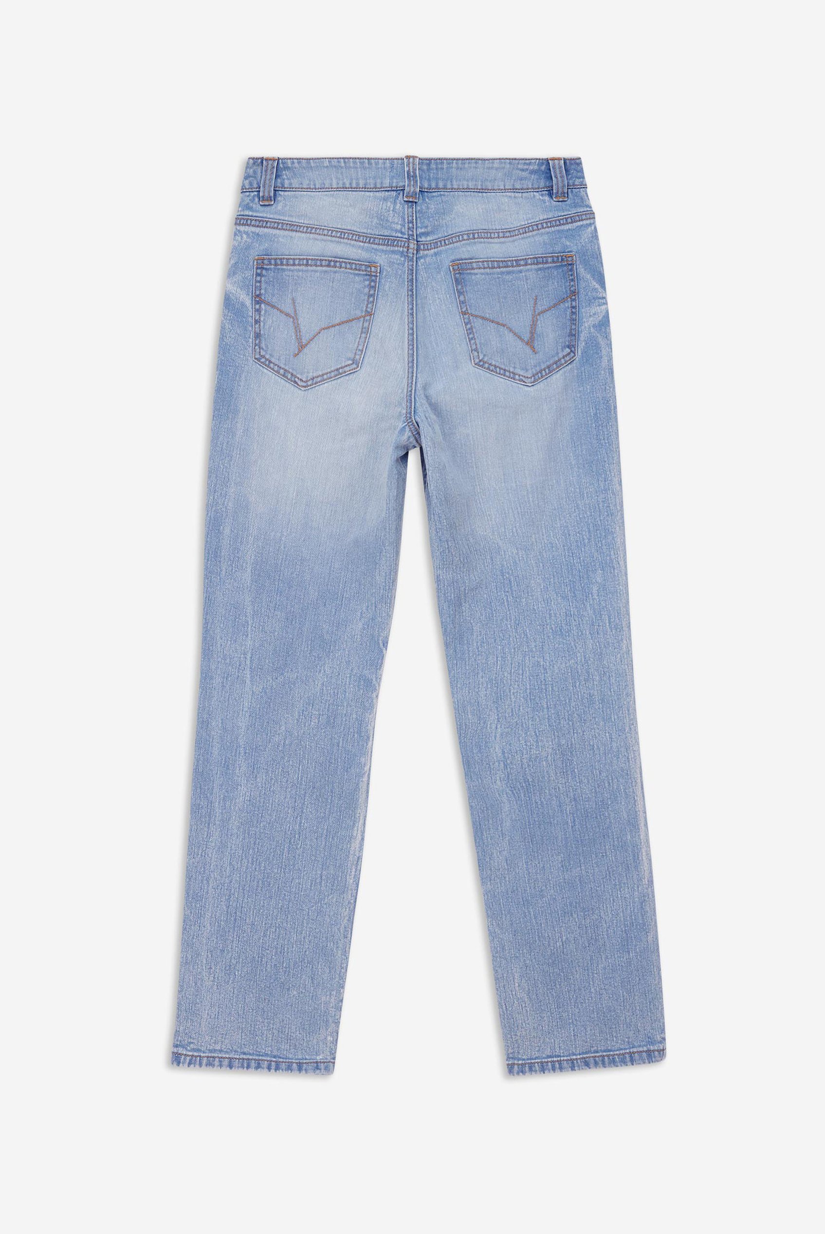 Womens Straight Fit Ripped Jeans