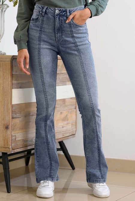Light Blue Lift Skinny And Shape Low Rise Flared Jeans
