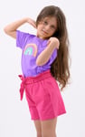 Girls Rainbow Embroidered T-Shirt