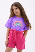 Girls Rainbow Embroidered T-Shirt