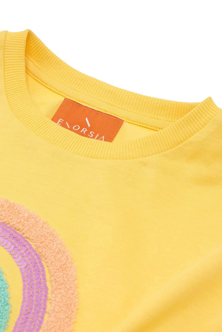 Girls Rainbow Embroidered T-Shirt