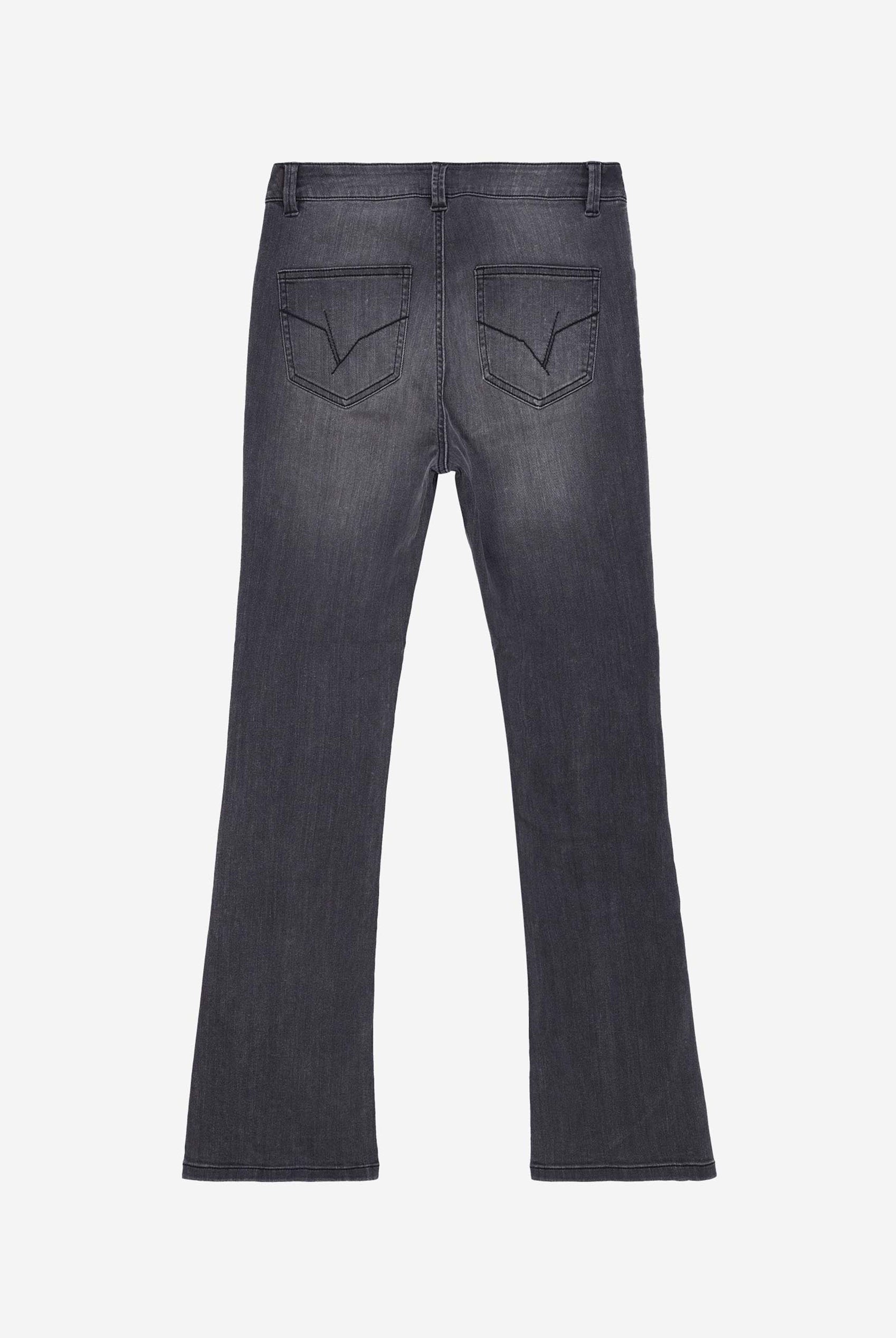 Womens Grey Stretch Flare Jeans