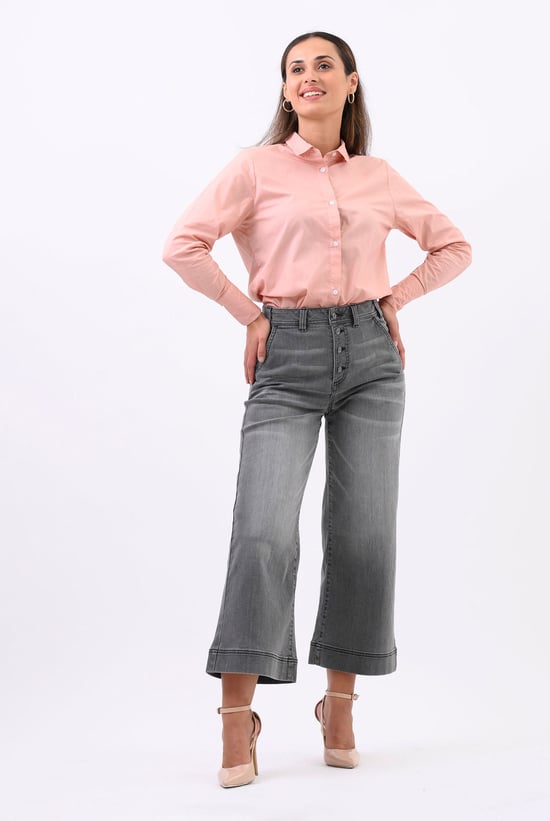 Womens Wide Leg Grey Culottes