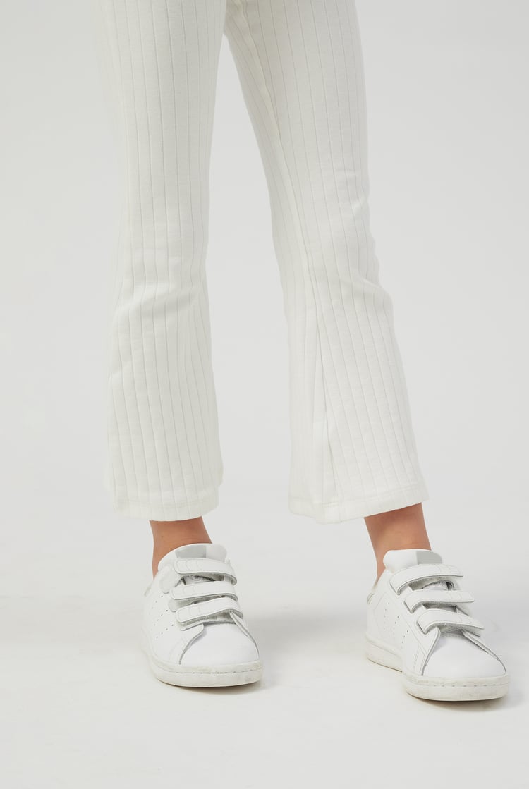 Girls Texture Ribbed Flared Leggings