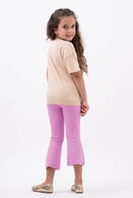 Girls Texture Ribbed Flared Leggings