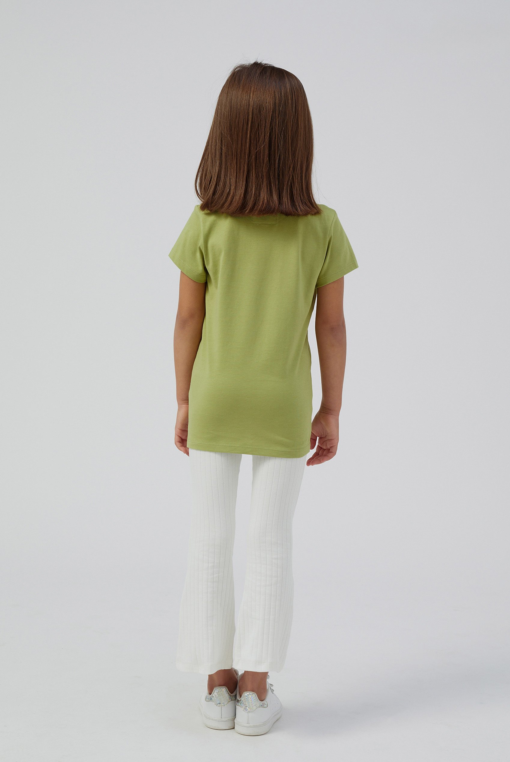 Girls Texture Ribbed Flared Leggings