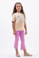 Girls Texture Ribbed Flared Leggings