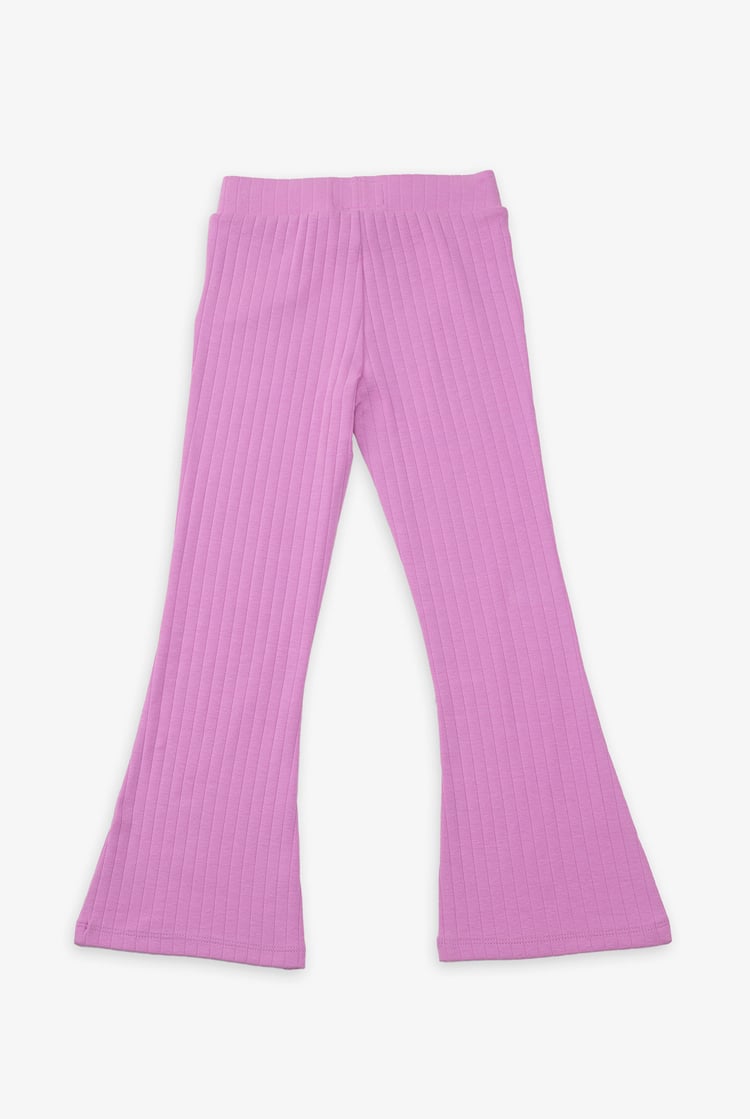 Girls Texture Ribbed Flared Leggings