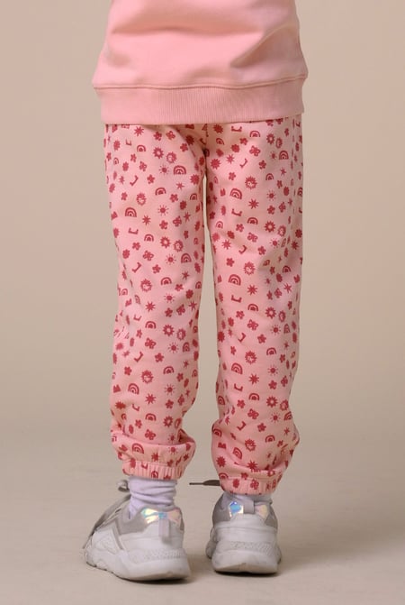 Girls Pink Printed Jogger (12/18mths-7yrs)