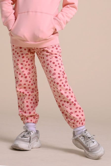 Girls Pink Printed Jogger (12/18mths-7yrs)