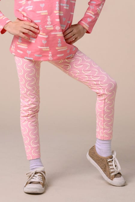 Girls Cream Geo Print Leggings (12/18mths-6/7yrs)