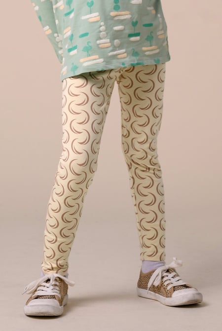 Girls Cream Geo Print Leggings (12/18mths-6/7yrs)