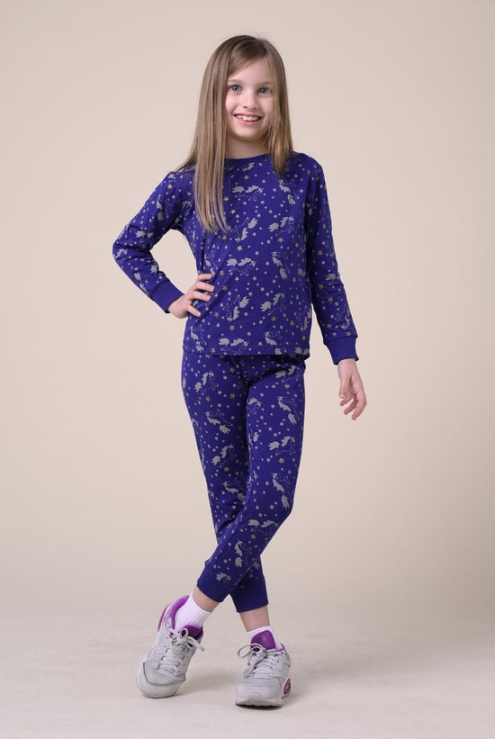 Girls Unicorn Print Pyjama Set (2/3yrs-7/8yrs)