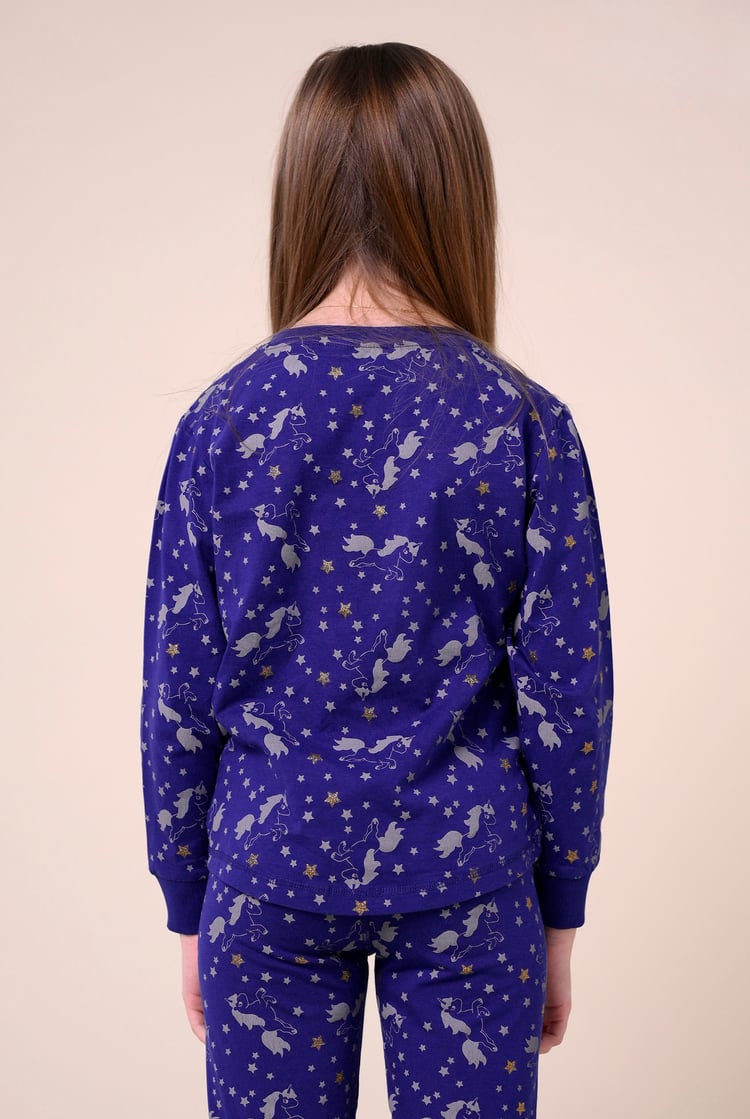 Girls Unicorn Print Pyjama Set (2/3yrs-7/8yrs)