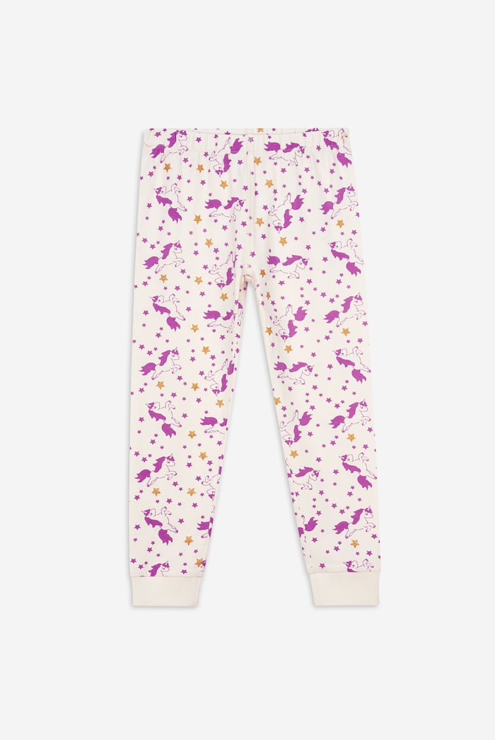 Girls Unicorn Print Pyjama Set (2/3yrs-7/8yrs)