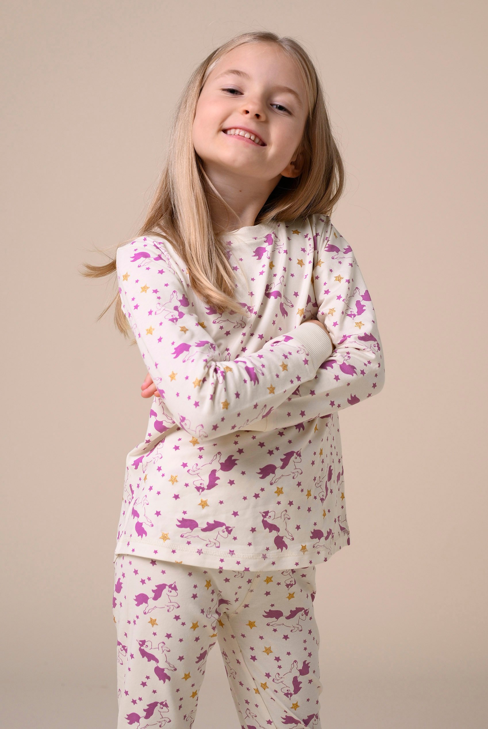 Girls Unicorn Print Pyjama Set (2/3yrs-7/8yrs)