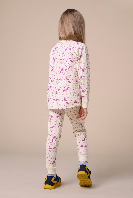 Girls White Unicorn Print Pyjama Set (2/3yrs-7/8yrs)