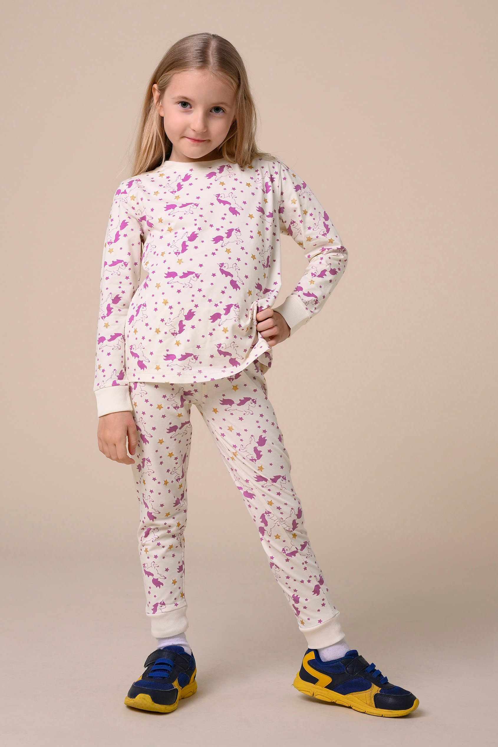 Girls Unicorn Print Pyjama Set (2/3yrs-7/8yrs)
