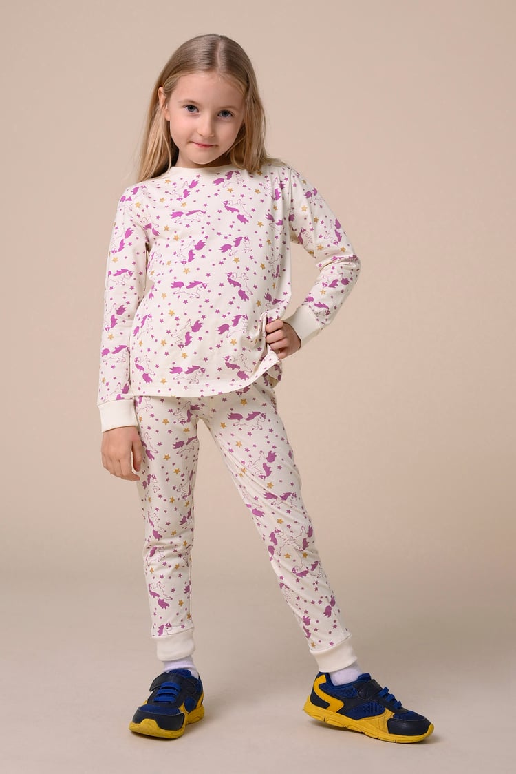 Girls Unicorn Print Pyjama Set (2/3yrs-7/8yrs)