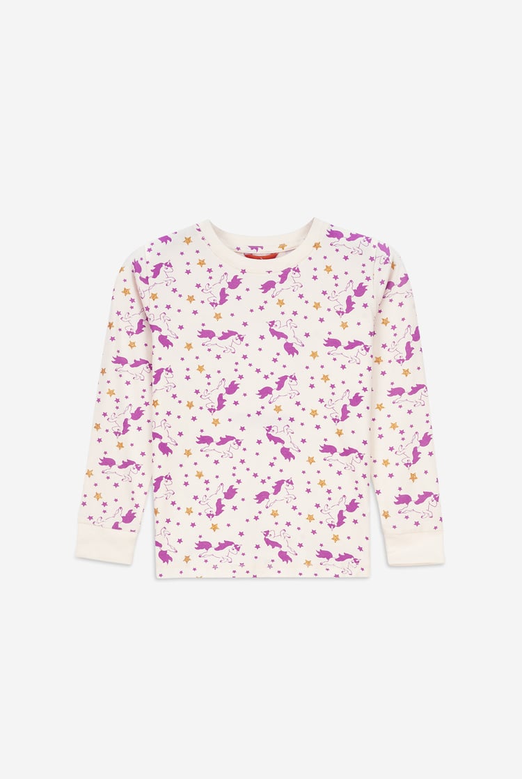 Girls Unicorn Print Pyjama Set (2/3yrs-7/8yrs)