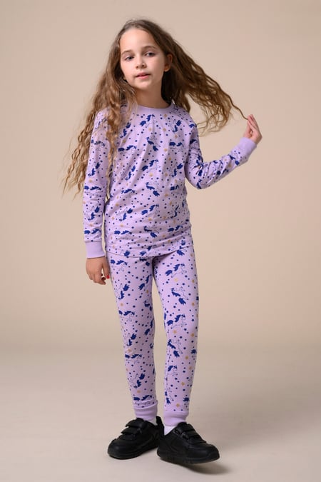 Girls White Unicorn Print Pyjama Set (2/3yrs-7/8yrs)