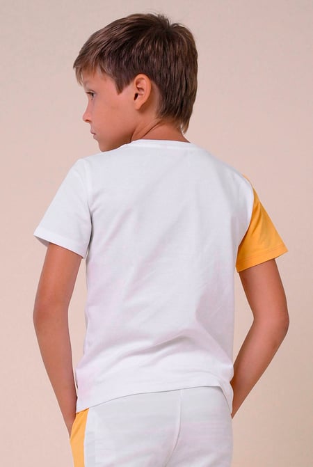 Boys Yellow Colour Block T-Shirt ( 3yrs-9yrs)