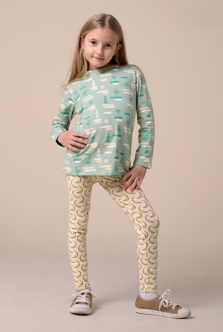 Girls Cream Geo Print Leggings (12/18mths-6/7yrs)