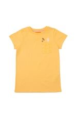 Girls Broderie Pocket With Embroidery T-Shirt