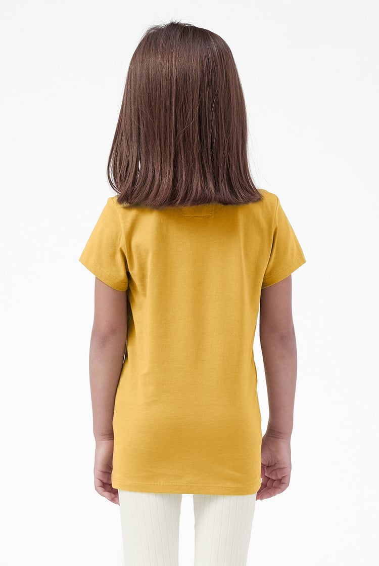 Girls Broderie Pocket With Embroidery T-Shirt