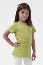 Girls Broderie Pocket With Embroidery T-Shirt