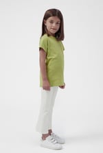 Girls Broderie Pocket With Embroidery T-Shirt