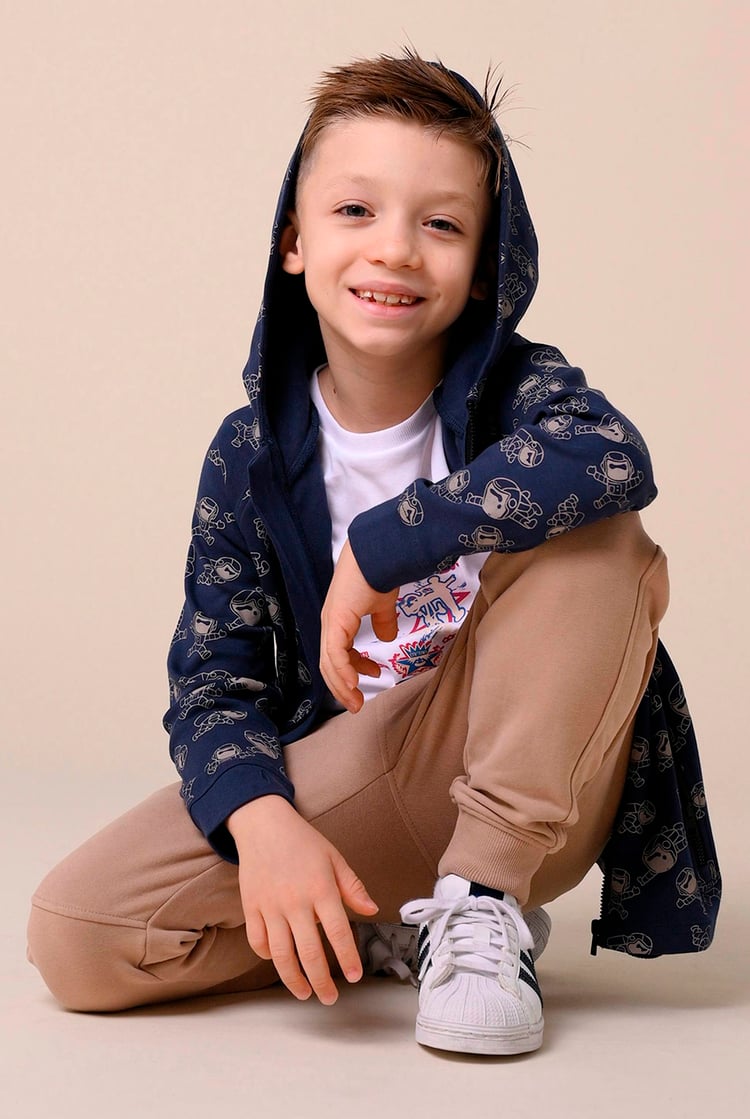 Boys Printed Zipper Hoodie ( 12/18mths-7yrs)