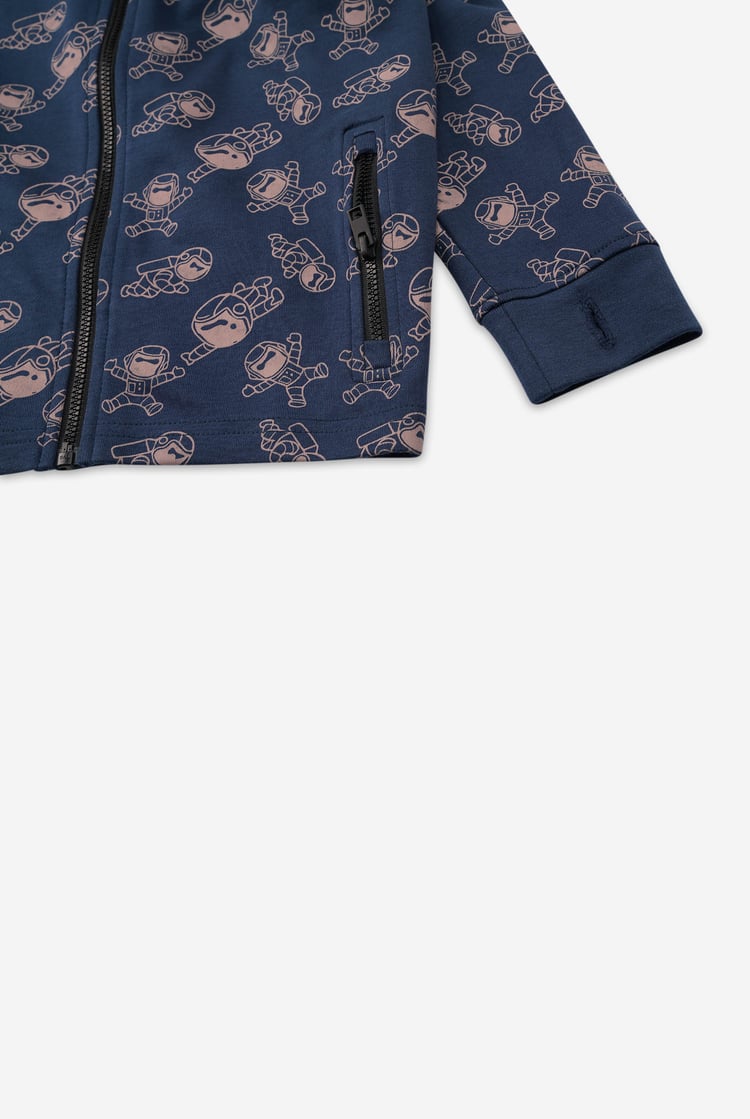 Boys Printed Zipper Hoodie ( 12/18mths-7yrs)